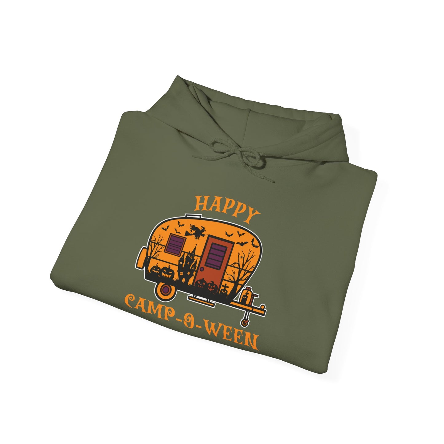 Happy Camp-O-Ween Unisex Hoodie – Cozy Halloween Sweatshirt for Camping Enthusiasts