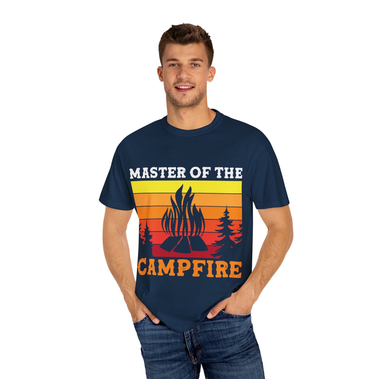 Master of the Campfire Garment-Dyed Unisex T-shirt - Perfect for Outdoor Lovers & Campers