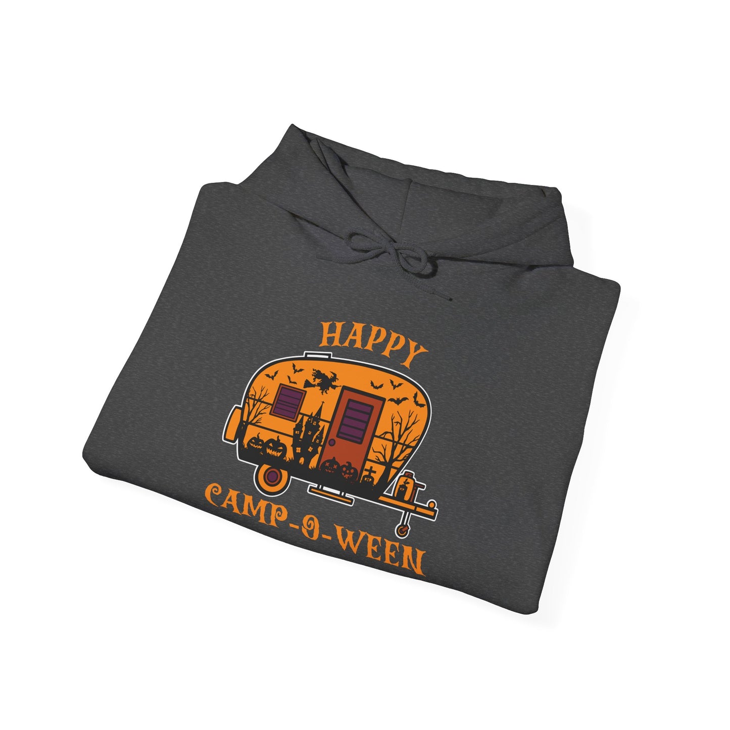 Happy Camp-O-Ween Unisex Hoodie – Cozy Halloween Sweatshirt for Camping Enthusiasts
