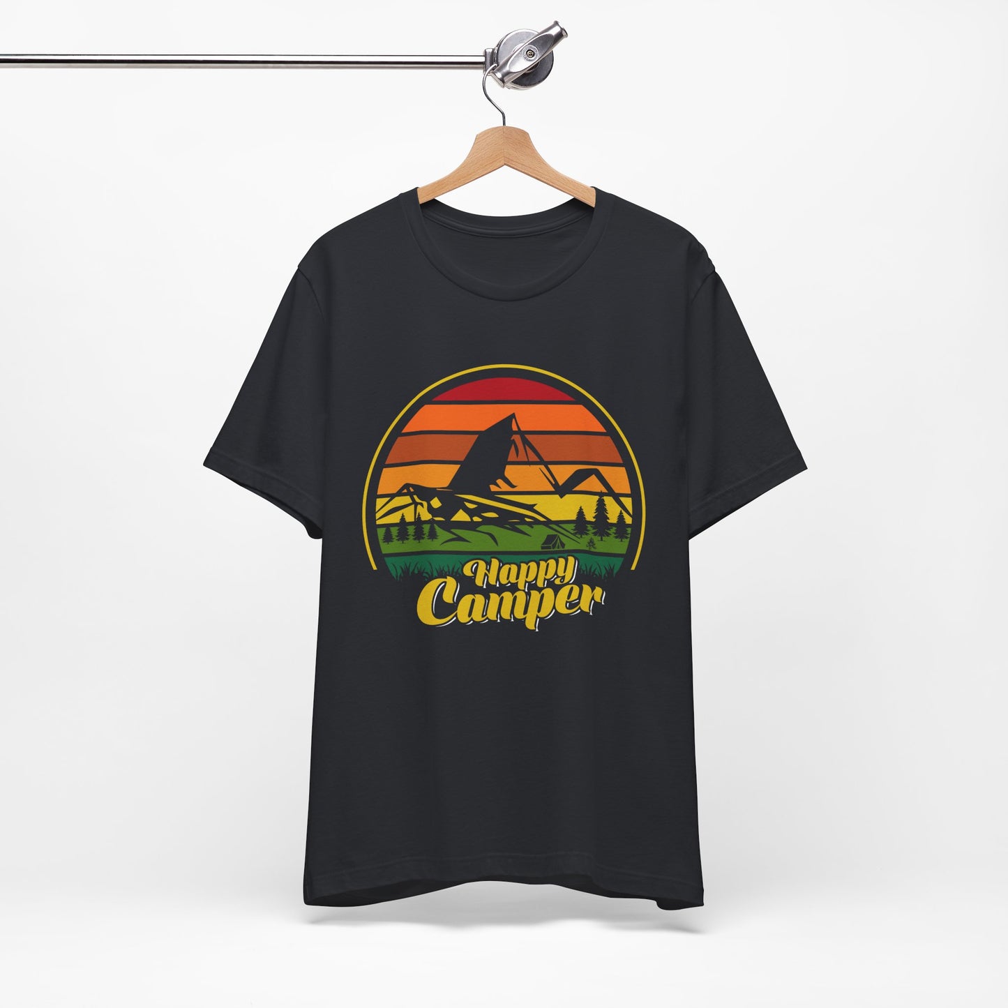 Happy Camper Unisex Jersey Tee - Perfect for Outdoor Adventures