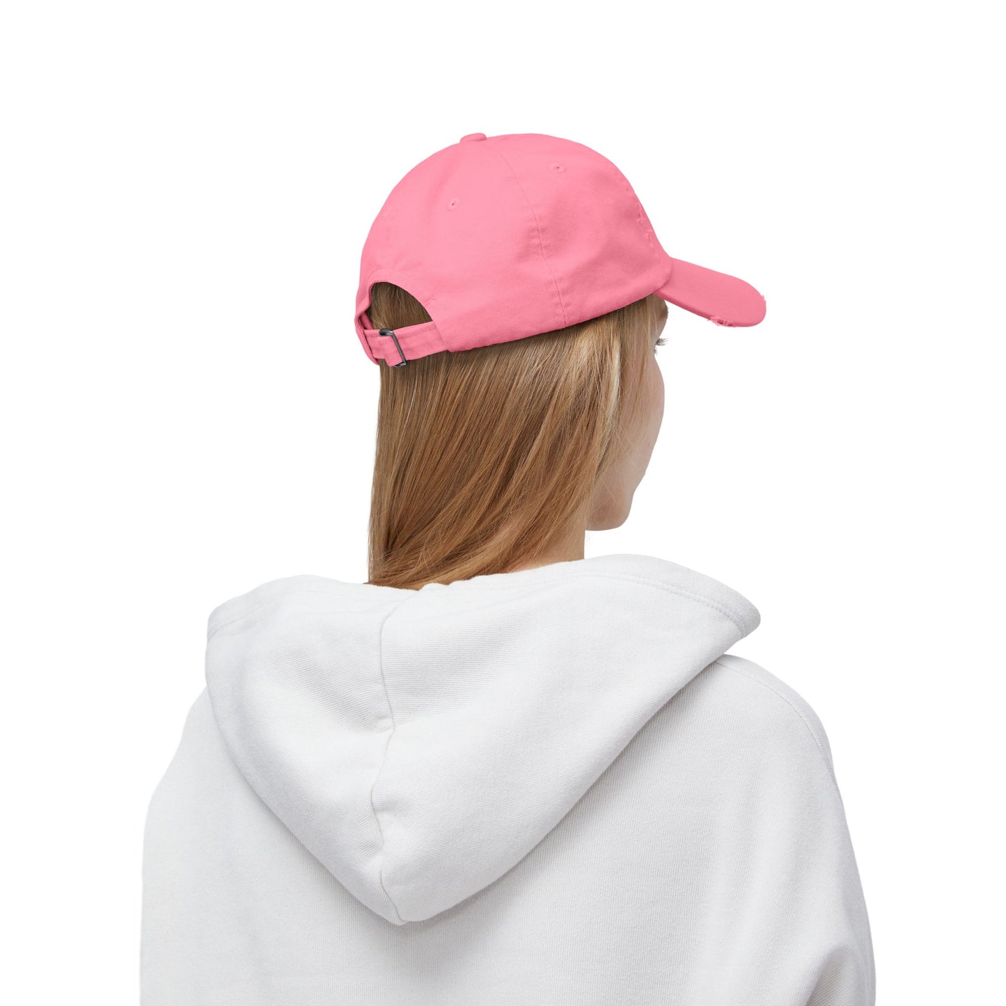 Unisex Distressed Cap - Peace Love Camping Graphic Hat
