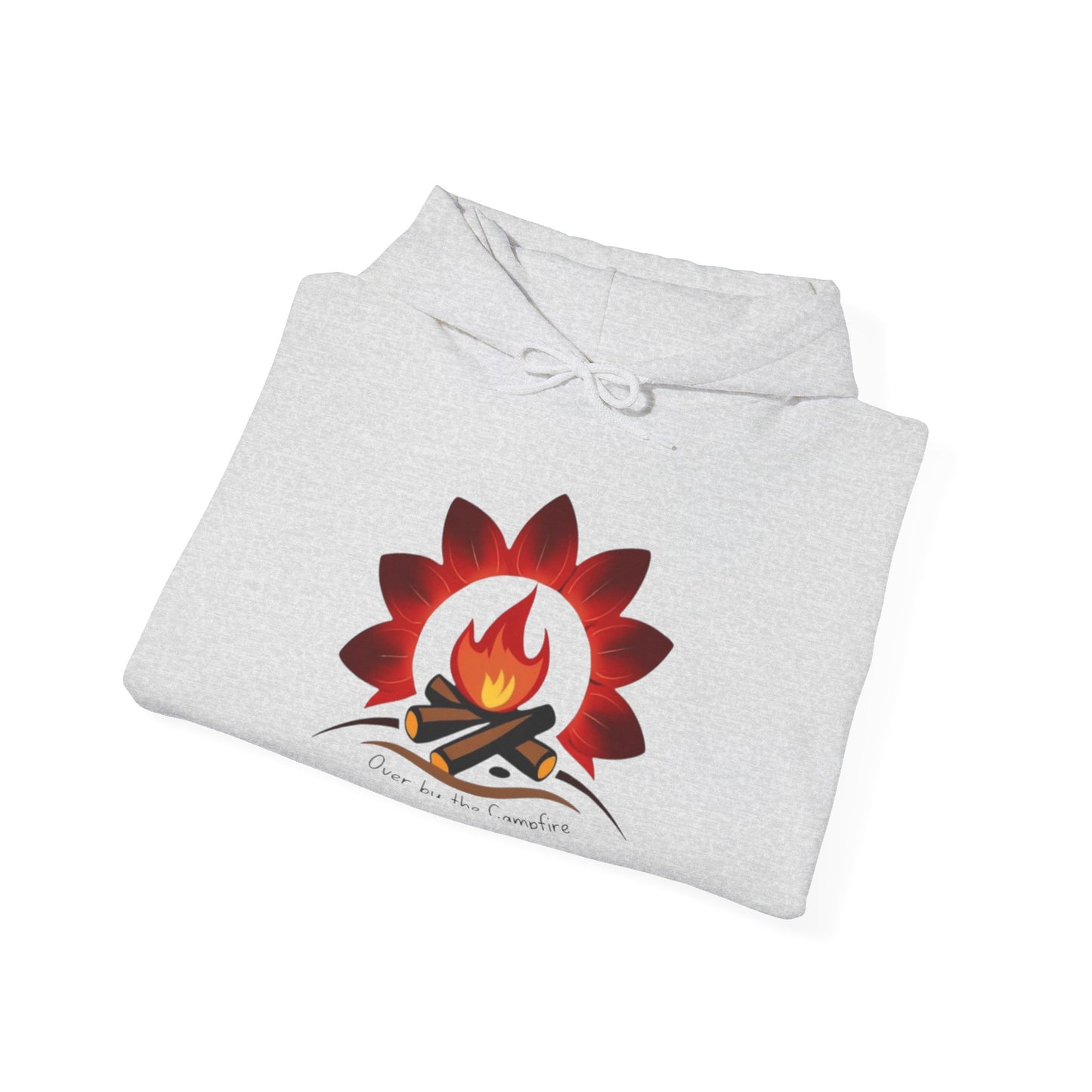 Over by the Campfire- Cozy Unisex Heavy Blend™ Hooded Sweatshirt with Festive Graphic