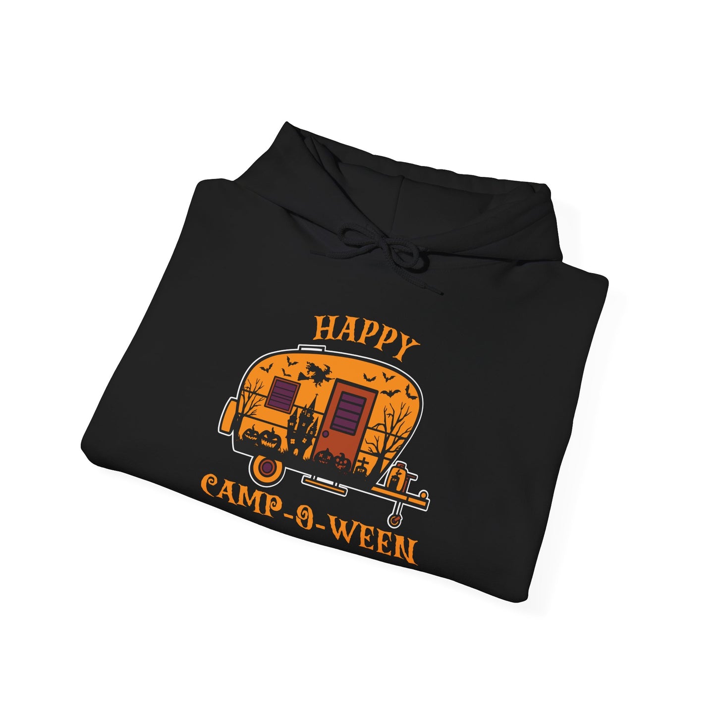 Happy Camp-O-Ween Unisex Hoodie – Cozy Halloween Sweatshirt for Camping Enthusiasts