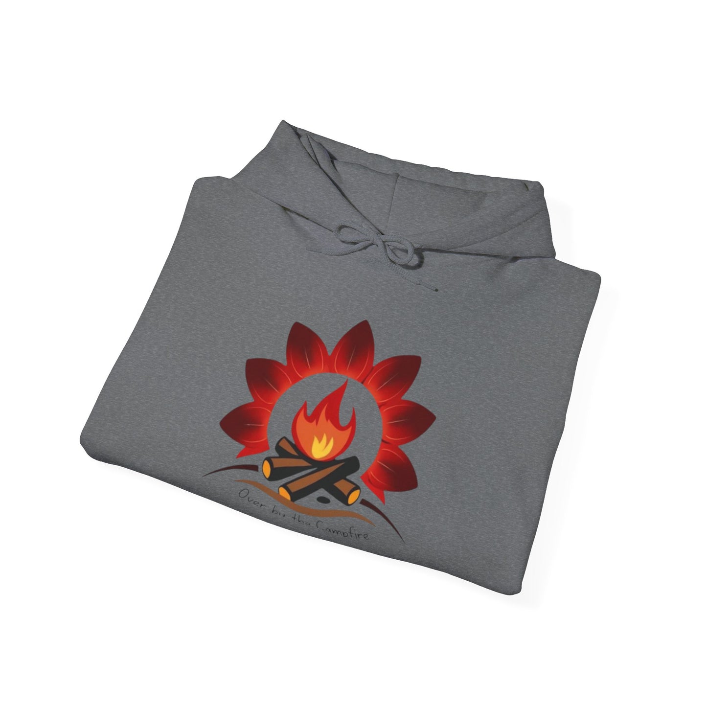 Over by the Campfire- Cozy Unisex Heavy Blend™ Hooded Sweatshirt with Festive Graphic