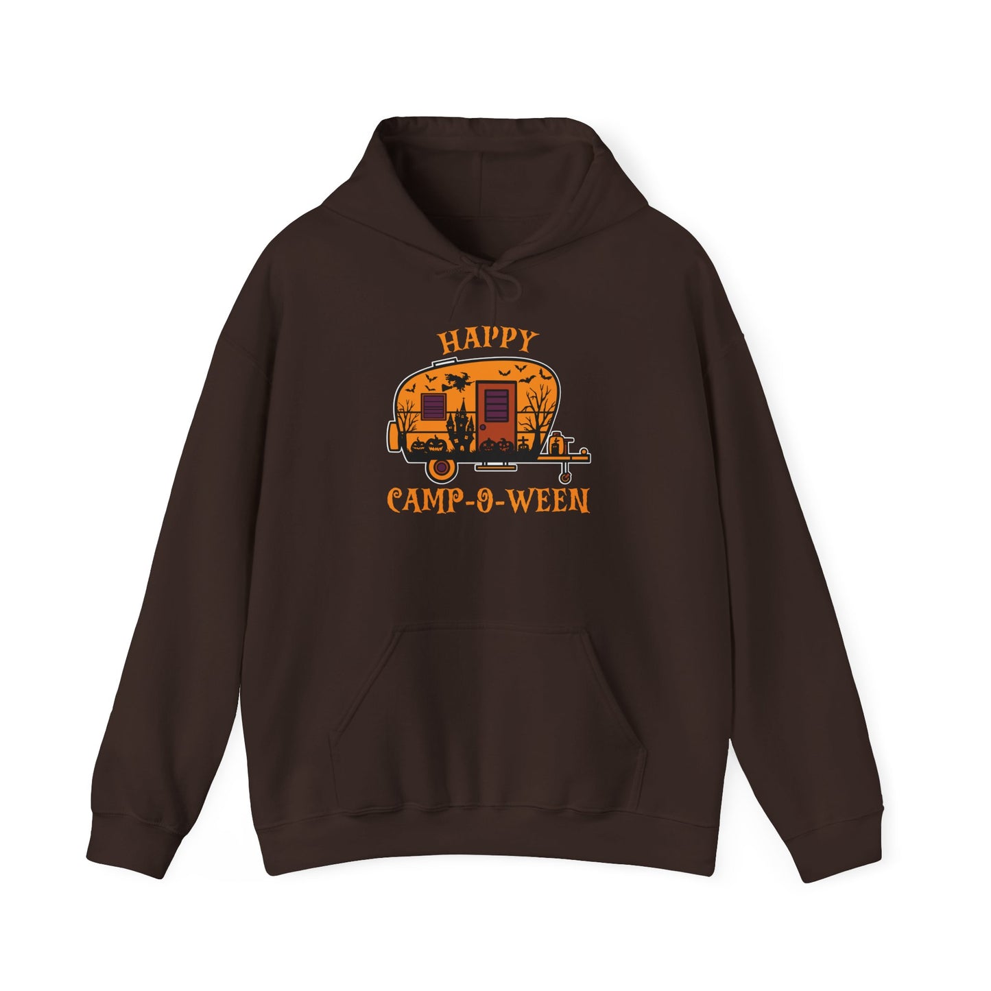Happy Camp-O-Ween Unisex Hoodie – Cozy Halloween Sweatshirt for Camping Enthusiasts