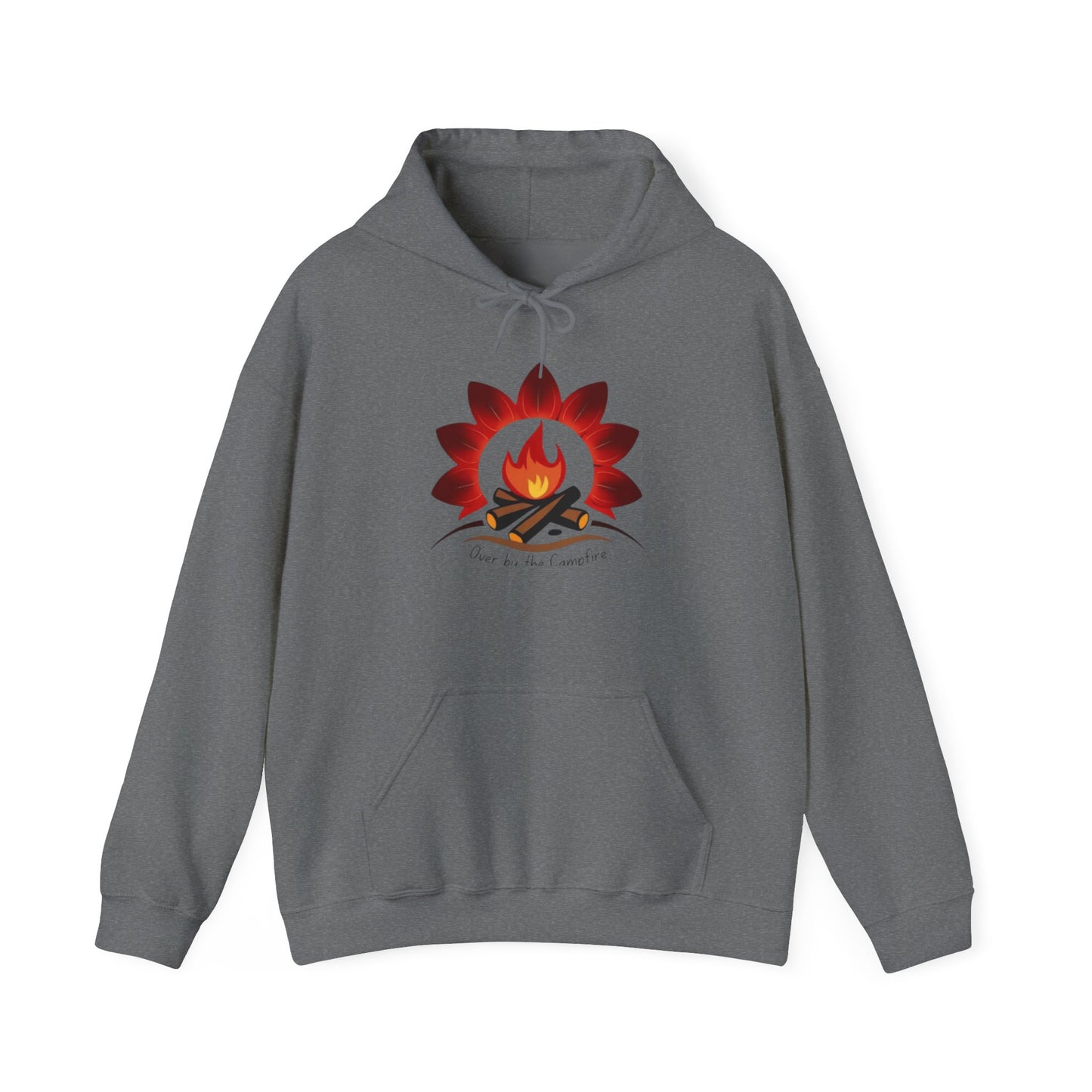 Over by the Campfire- Cozy Unisex Heavy Blend™ Hooded Sweatshirt with Festive Graphic