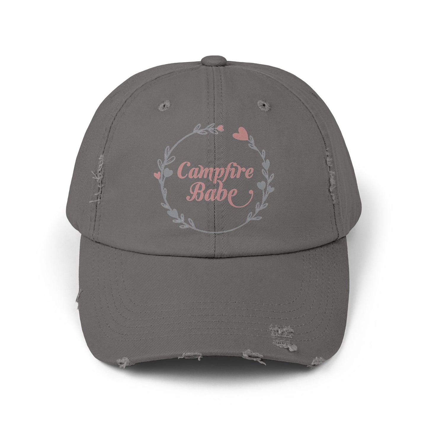 Campfire Babe Unisex Distressed Cap - Perfect for Outdoor Lovers
