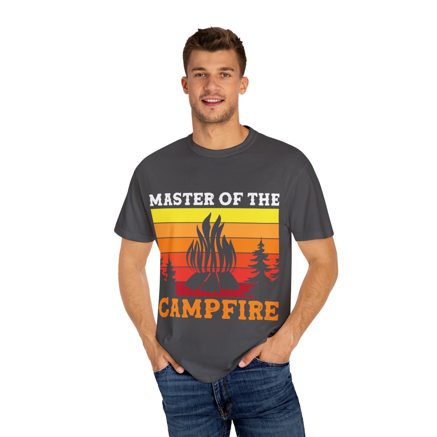 Master of the Campfire Garment-Dyed Unisex T-shirt - Perfect for Outdoor Lovers & Campers