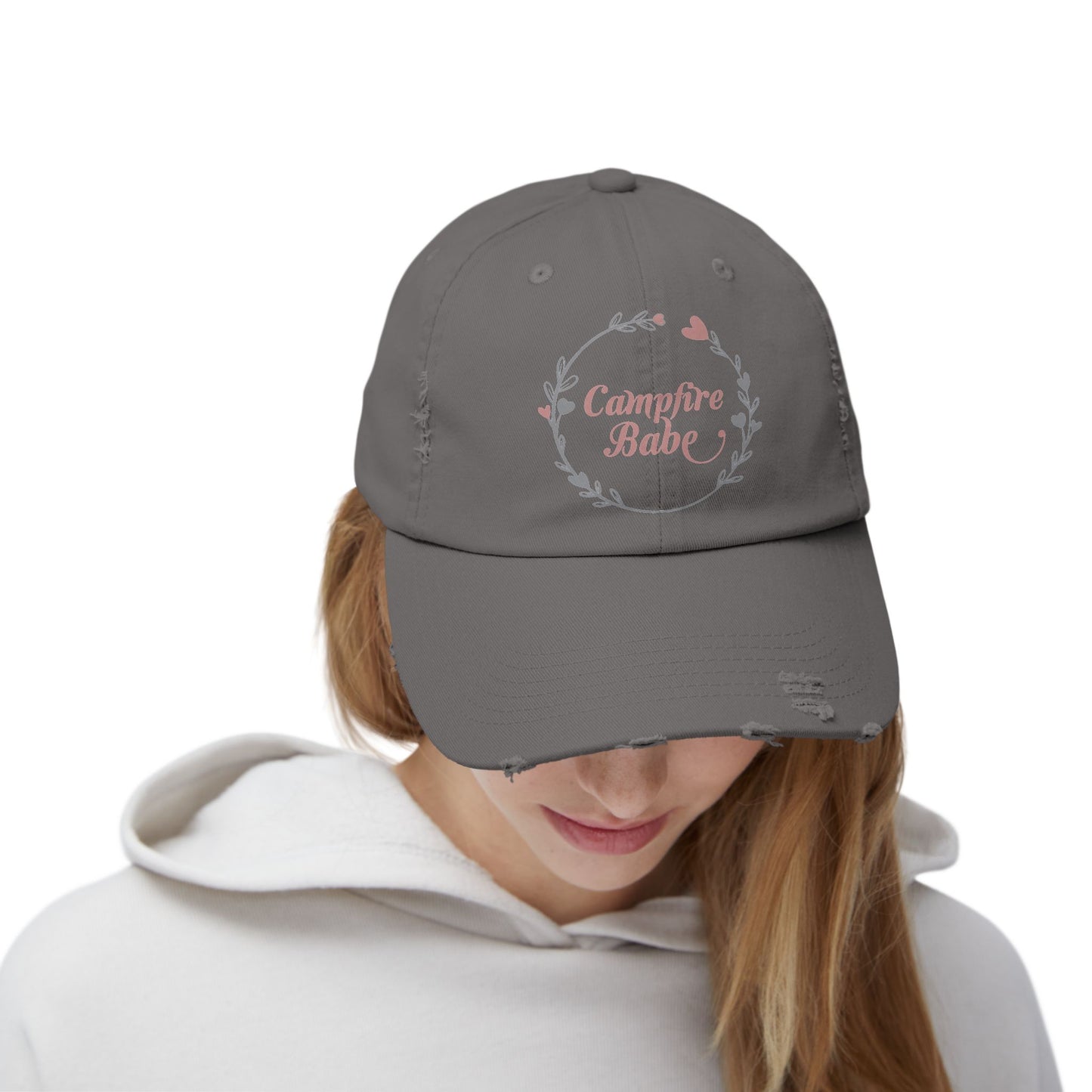 Campfire Babe Unisex Distressed Cap - Perfect for Outdoor Lovers