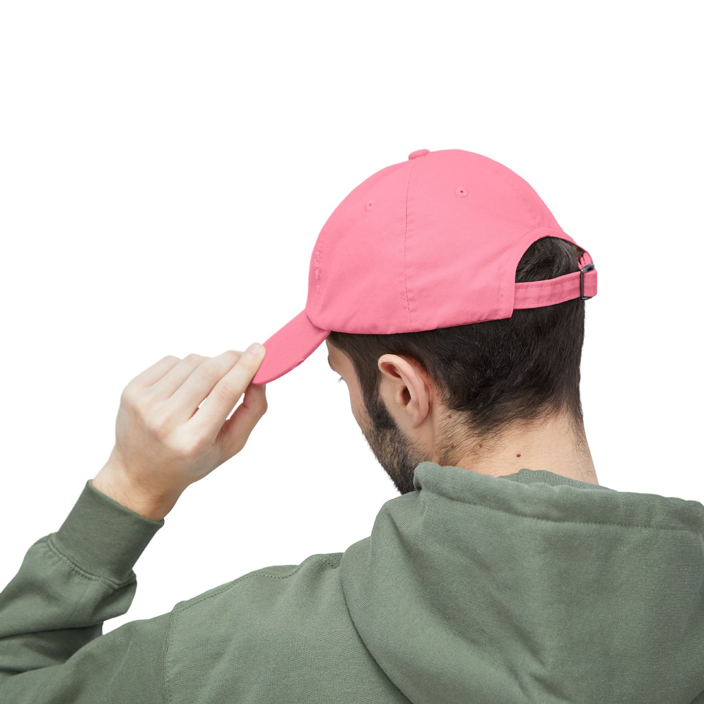 Unisex Distressed Cap - Peace Love Camping Graphic Hat
