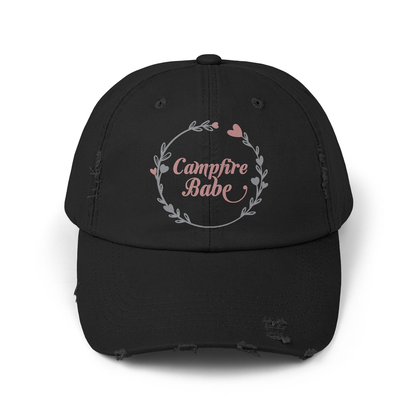 Campfire Babe Unisex Distressed Cap - Perfect for Outdoor Lovers