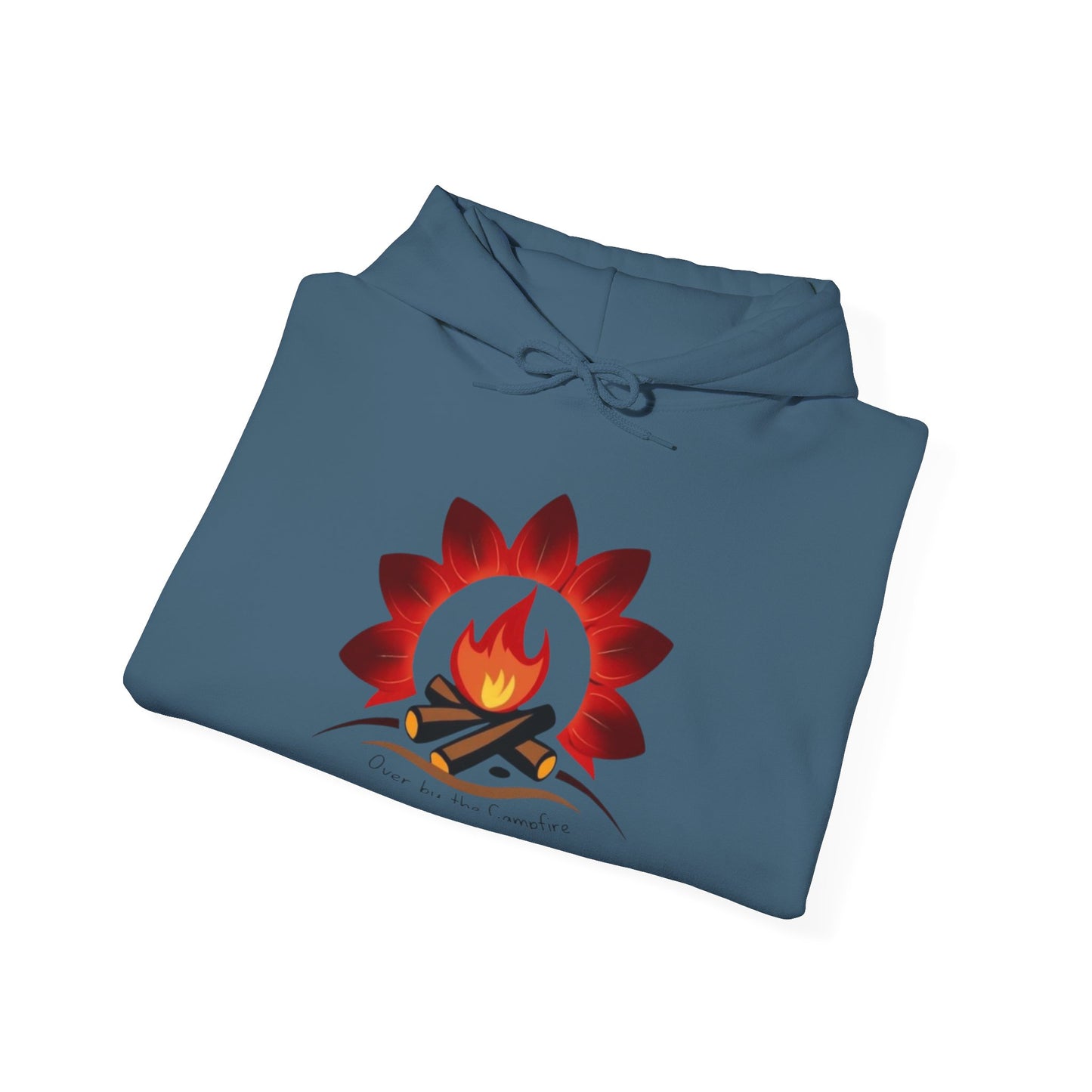 Over by the Campfire- Cozy Unisex Heavy Blend™ Hooded Sweatshirt with Festive Graphic