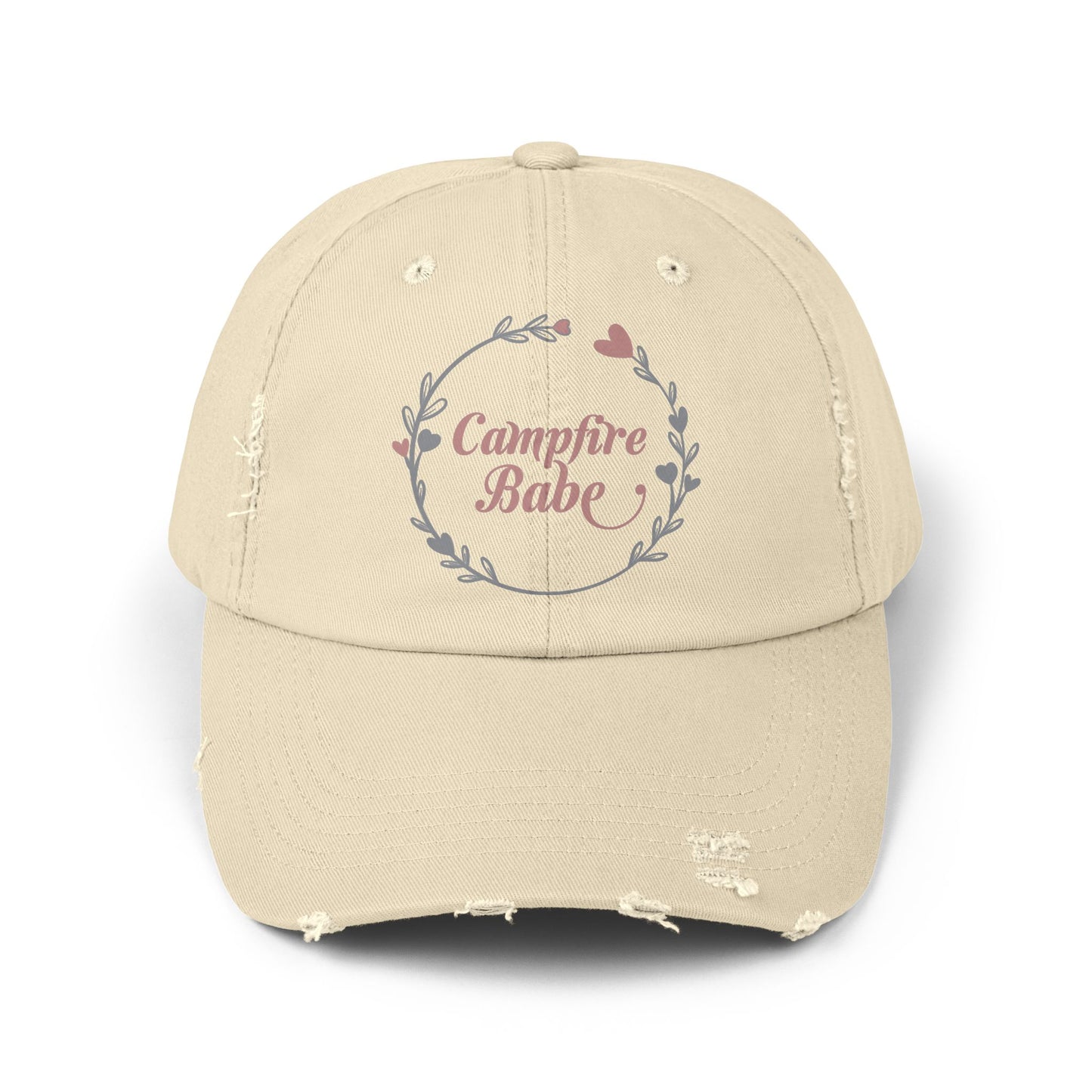 Campfire Babe Unisex Distressed Cap - Perfect for Outdoor Lovers
