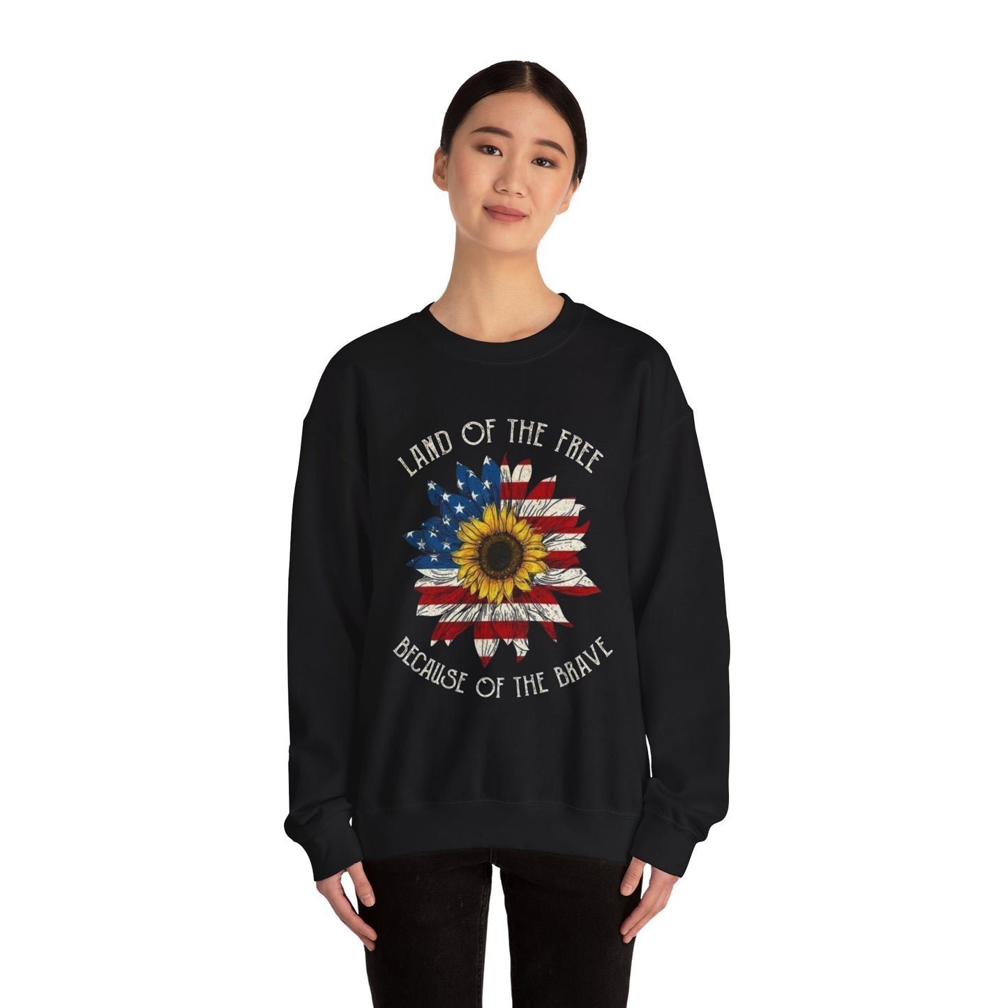 Land of the Free, Because of the Brave - Unisex Heavy Blend™ Crewneck Sweatshirt