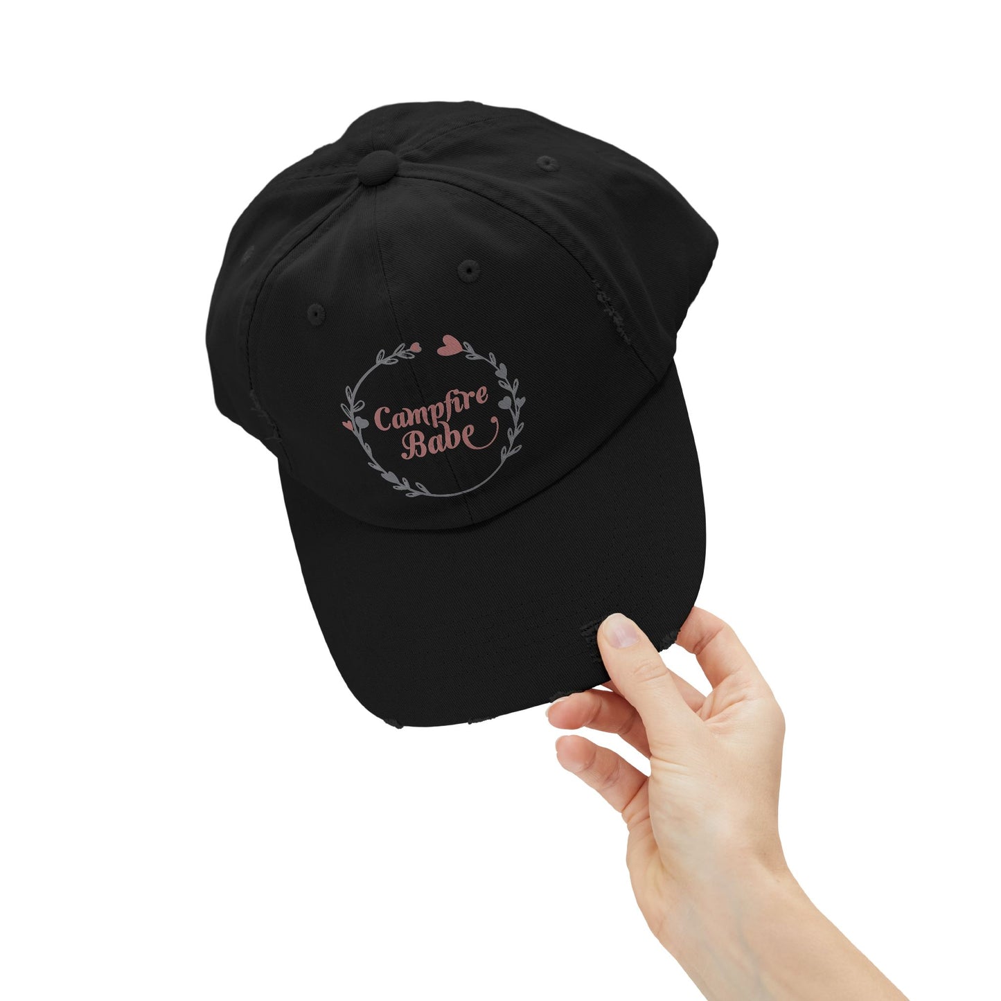 Campfire Babe Unisex Distressed Cap - Perfect for Outdoor Lovers