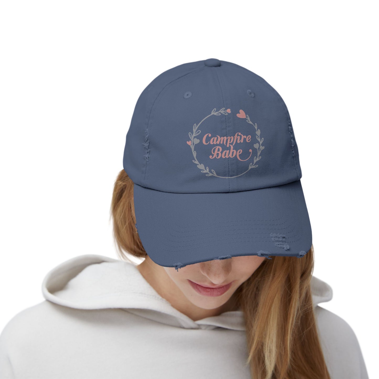Campfire Babe Unisex Distressed Cap - Perfect for Outdoor Lovers