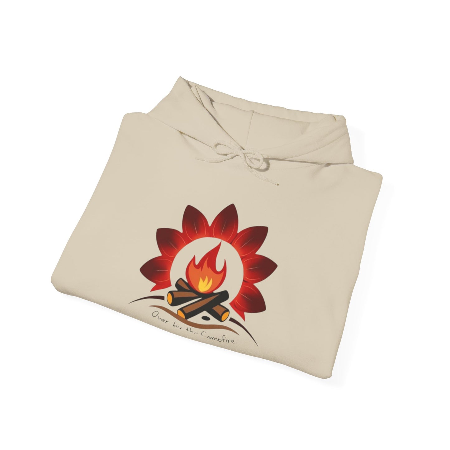 Over by the Campfire- Cozy Unisex Heavy Blend™ Hooded Sweatshirt with Festive Graphic