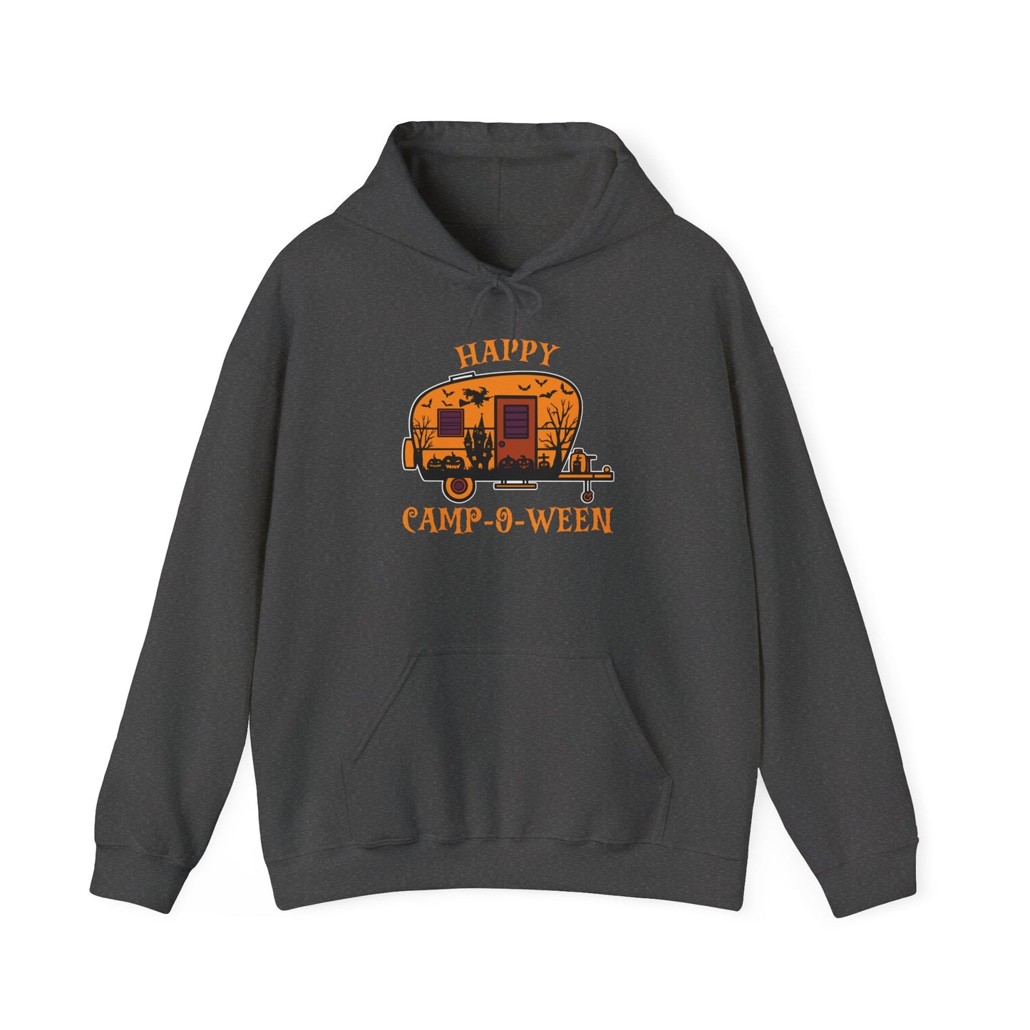 Happy Camp-O-Ween Unisex Hoodie – Cozy Halloween Sweatshirt for Camping Enthusiasts