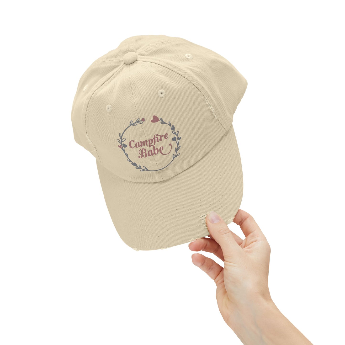 Campfire Babe Unisex Distressed Cap - Perfect for Outdoor Lovers