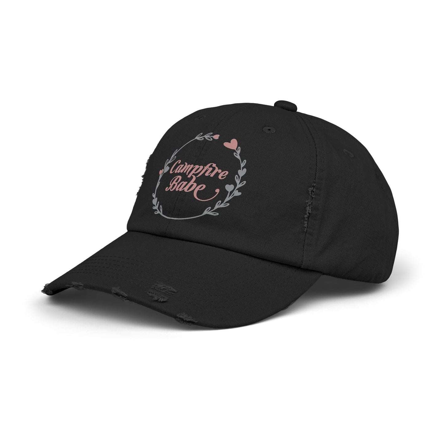 Campfire Babe Unisex Distressed Cap - Perfect for Outdoor Lovers