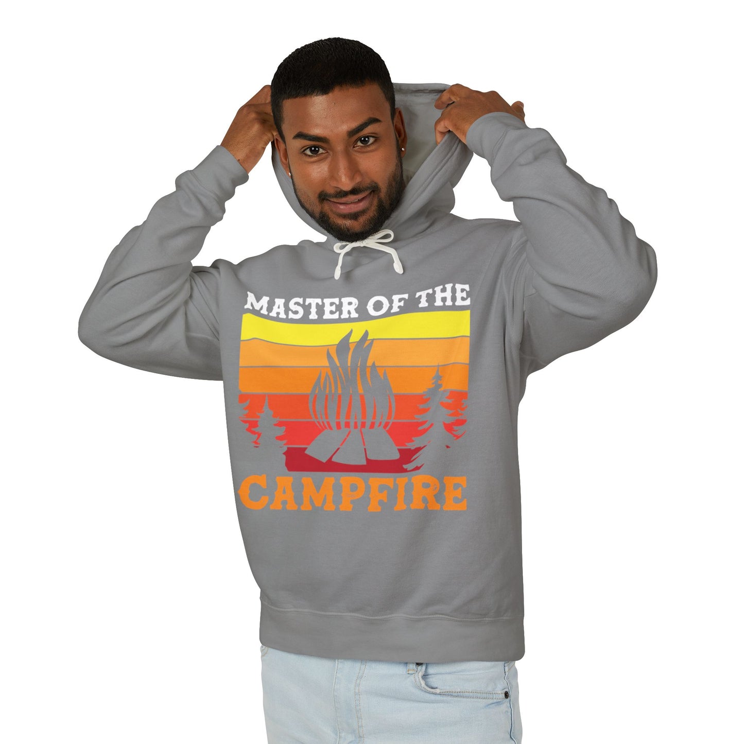 Master of the Campfire Unisex Lightweight Hooded Sweatshirt - Perfect for Outdoor Lovers
