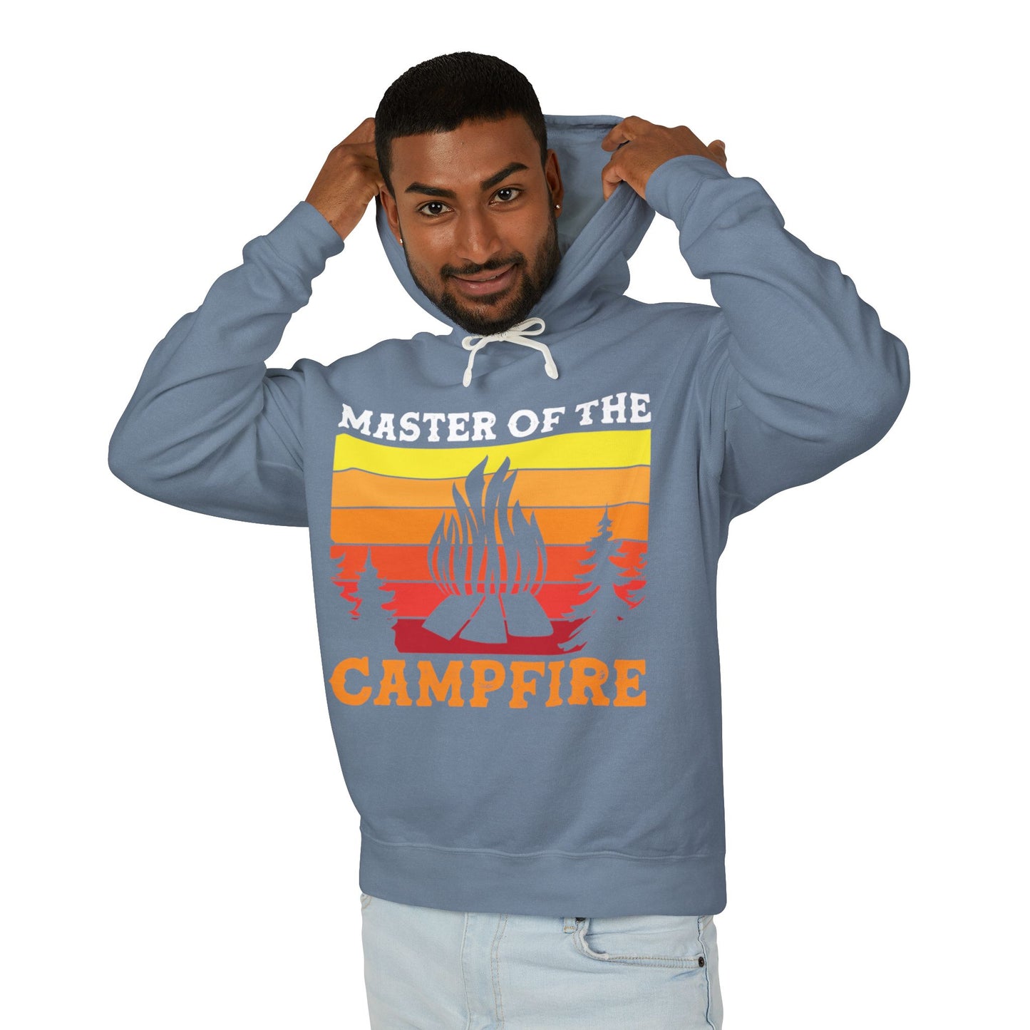 Master of the Campfire Unisex Lightweight Hooded Sweatshirt - Perfect for Outdoor Lovers