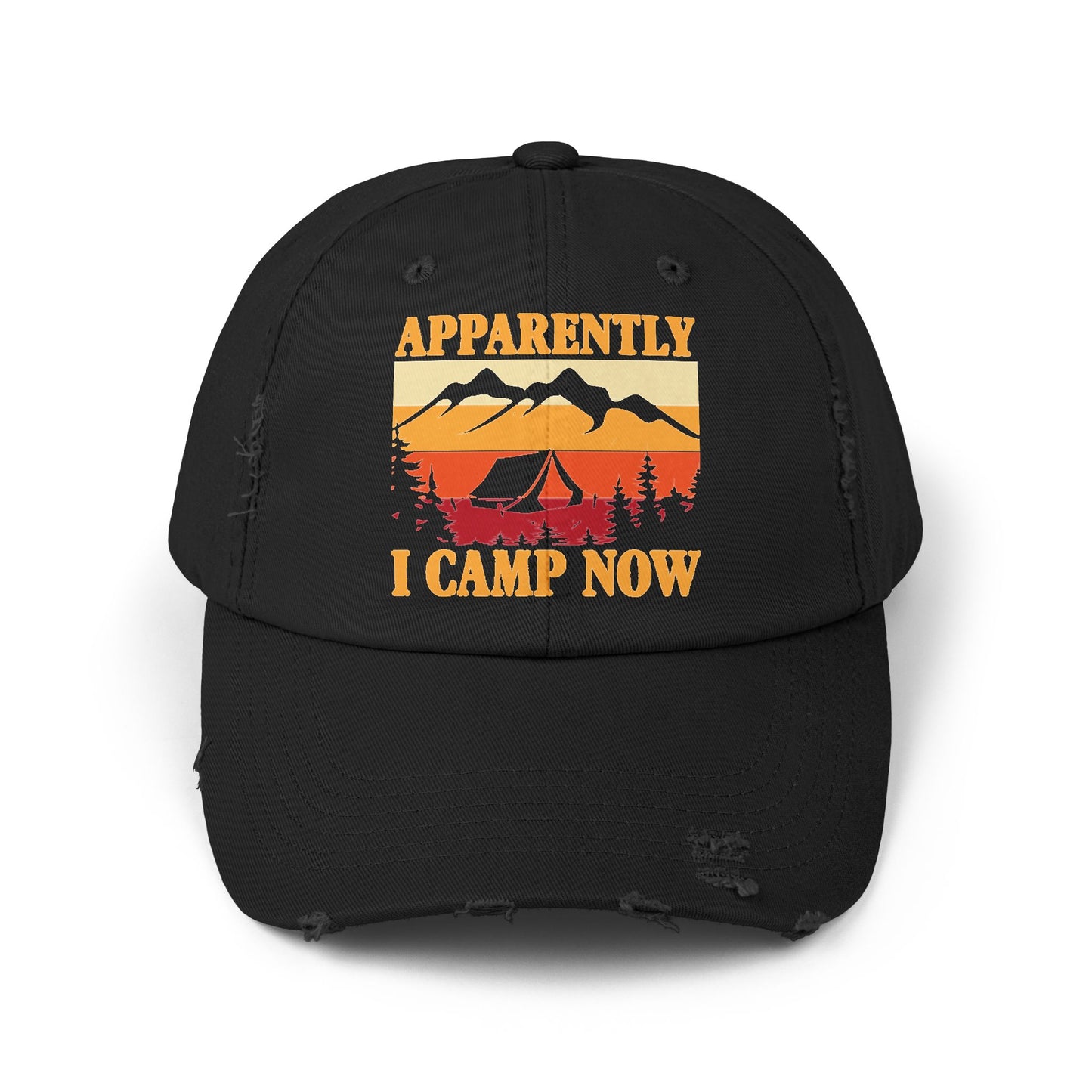 Unisex Distressed Cap - Campfire Vibes Hat for Outdoor Enthusiasts