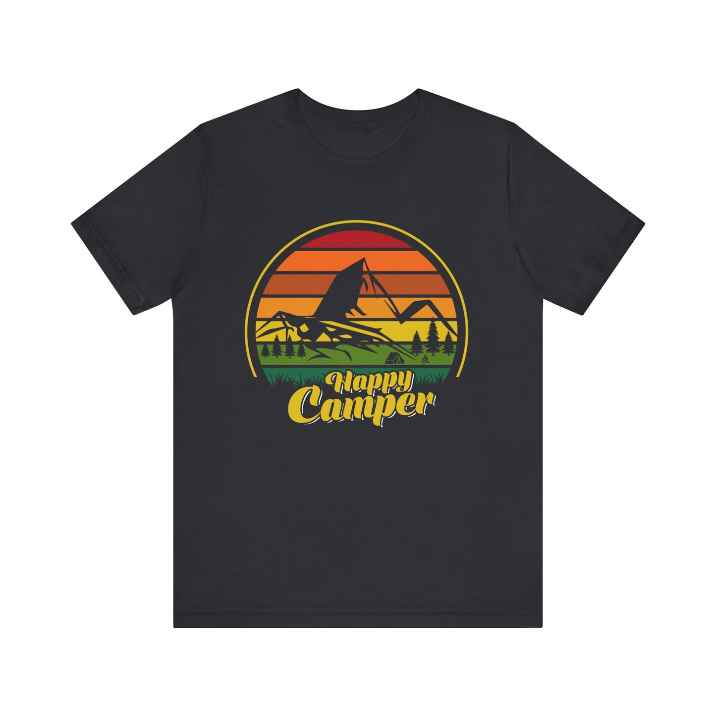 Happy Camper Unisex Jersey Tee - Perfect for Outdoor Adventures