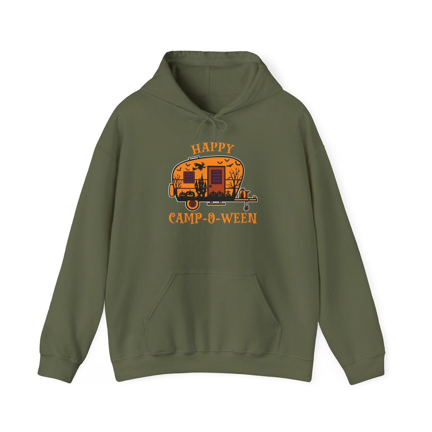 Happy Camp-O-Ween Unisex Hoodie – Cozy Halloween Sweatshirt for Camping Enthusiasts