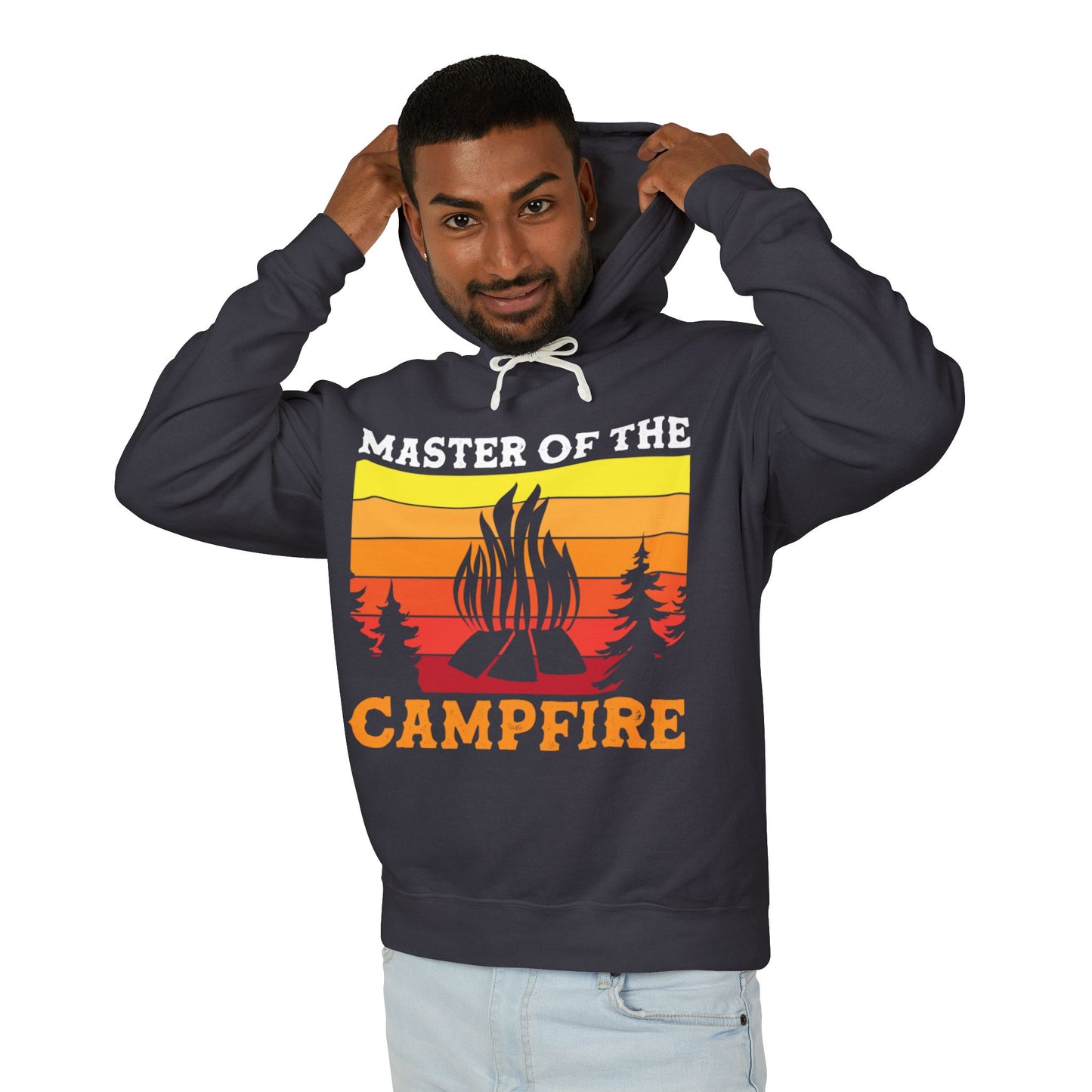 Master of the Campfire Unisex Lightweight Hooded Sweatshirt - Perfect for Outdoor Lovers
