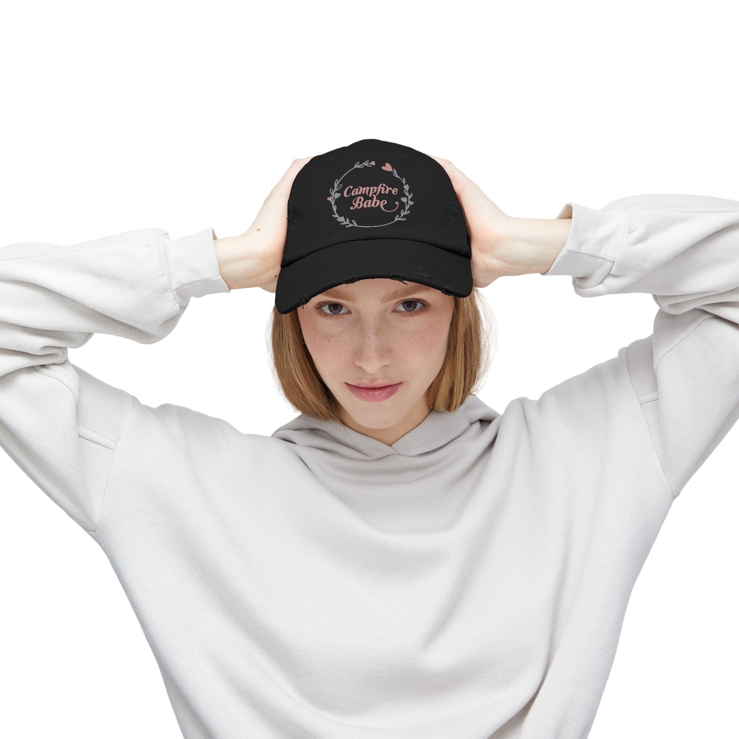 Campfire Babe Unisex Distressed Cap - Perfect for Outdoor Lovers