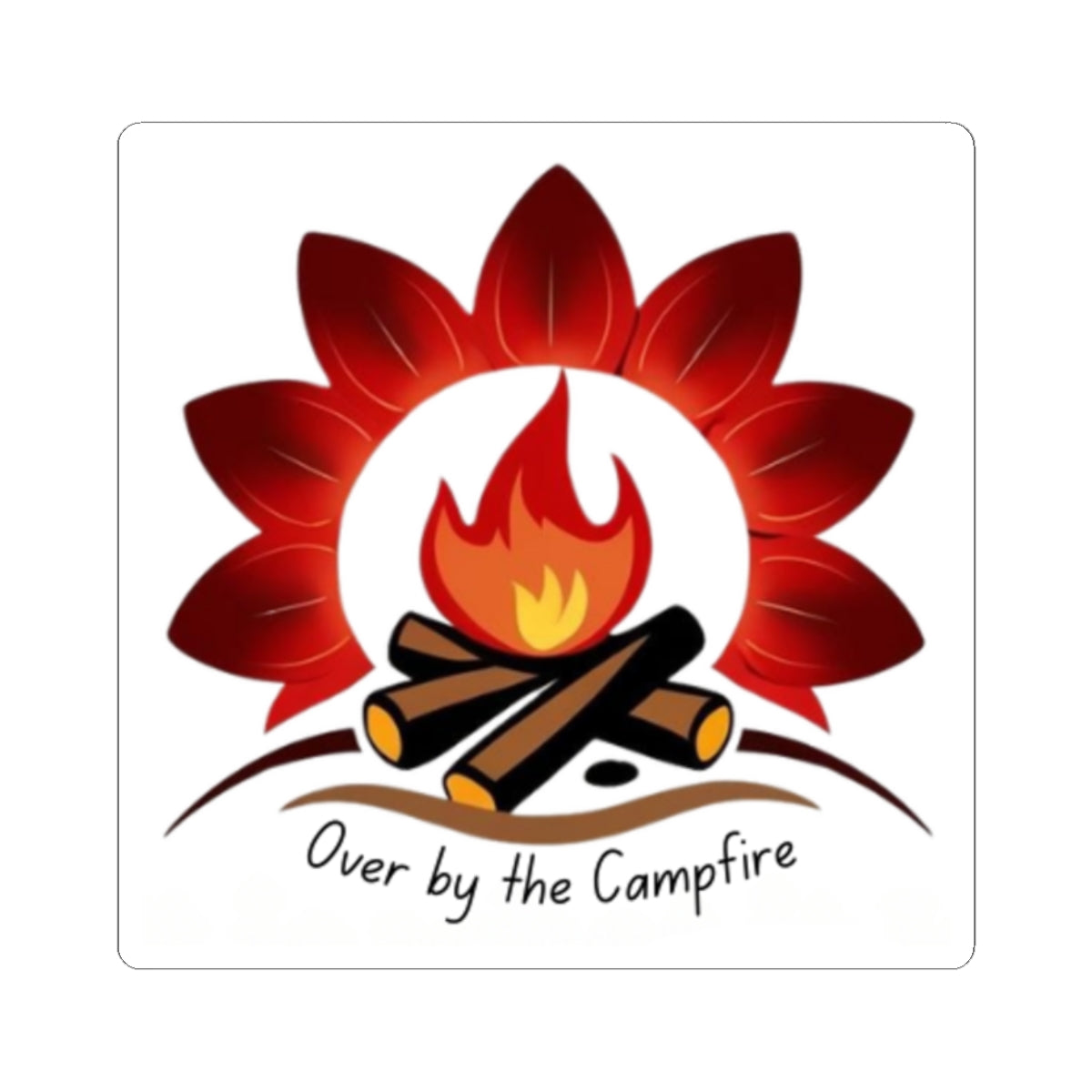Camping Vibes Kiss-Cut Stickers - 'Over by the Campfire'
