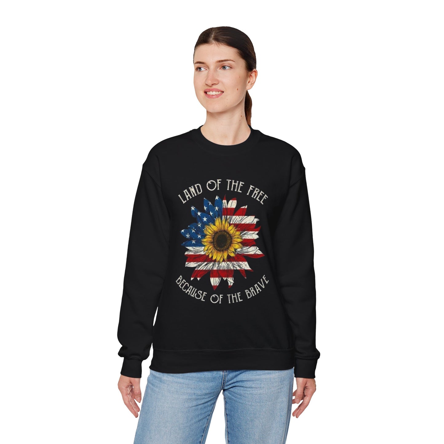 Land of the Free, Because of the Brave - Unisex Heavy Blend™ Crewneck Sweatshirt