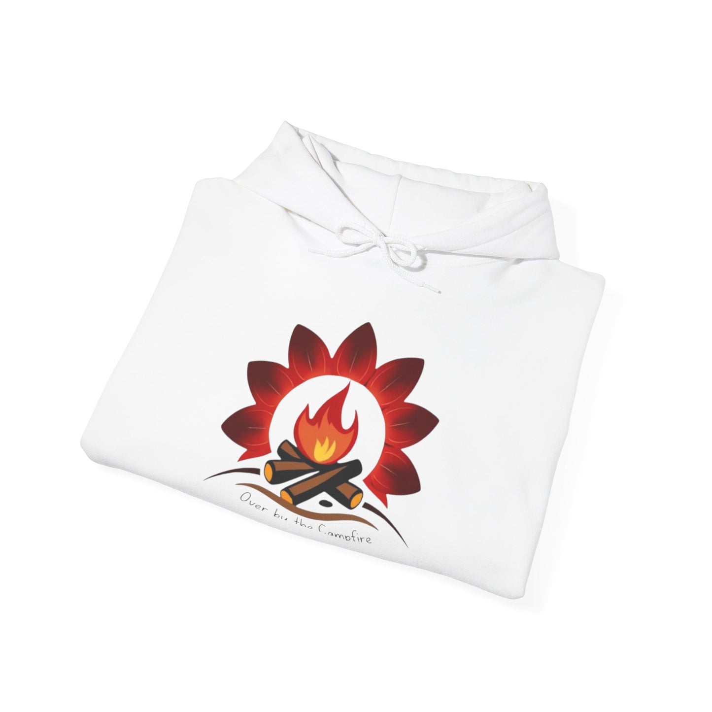 Over by the Campfire- Cozy Unisex Heavy Blend™ Hooded Sweatshirt with Festive Graphic