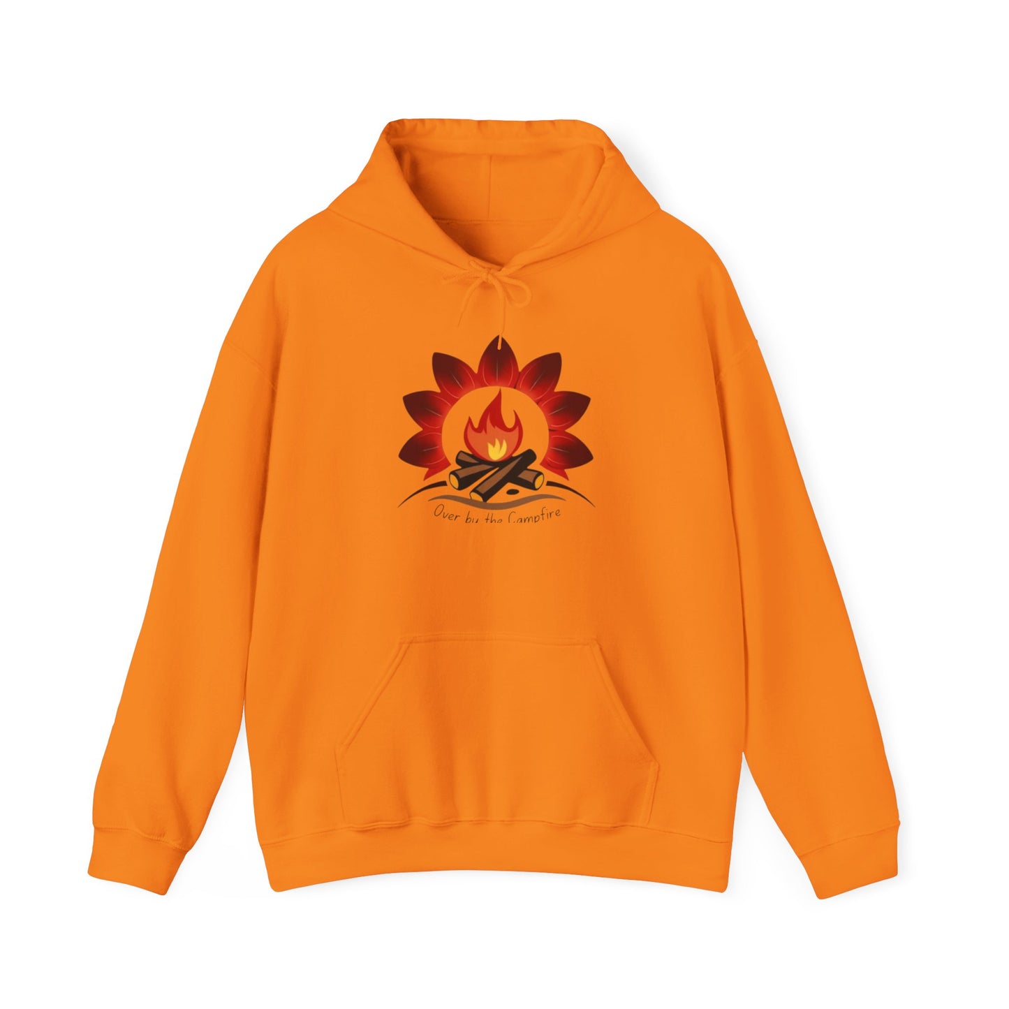 Over by the Campfire- Cozy Unisex Heavy Blend™ Hooded Sweatshirt with Festive Graphic