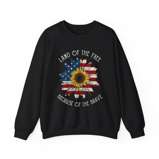 Land of the Free, Because of the Brave - Unisex Heavy Blend™ Crewneck Sweatshirt