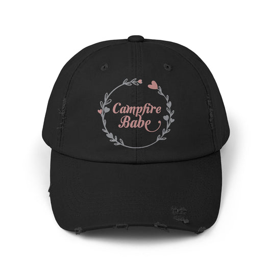 Campfire Babe Unisex Distressed Cap - Perfect for Outdoor Lovers