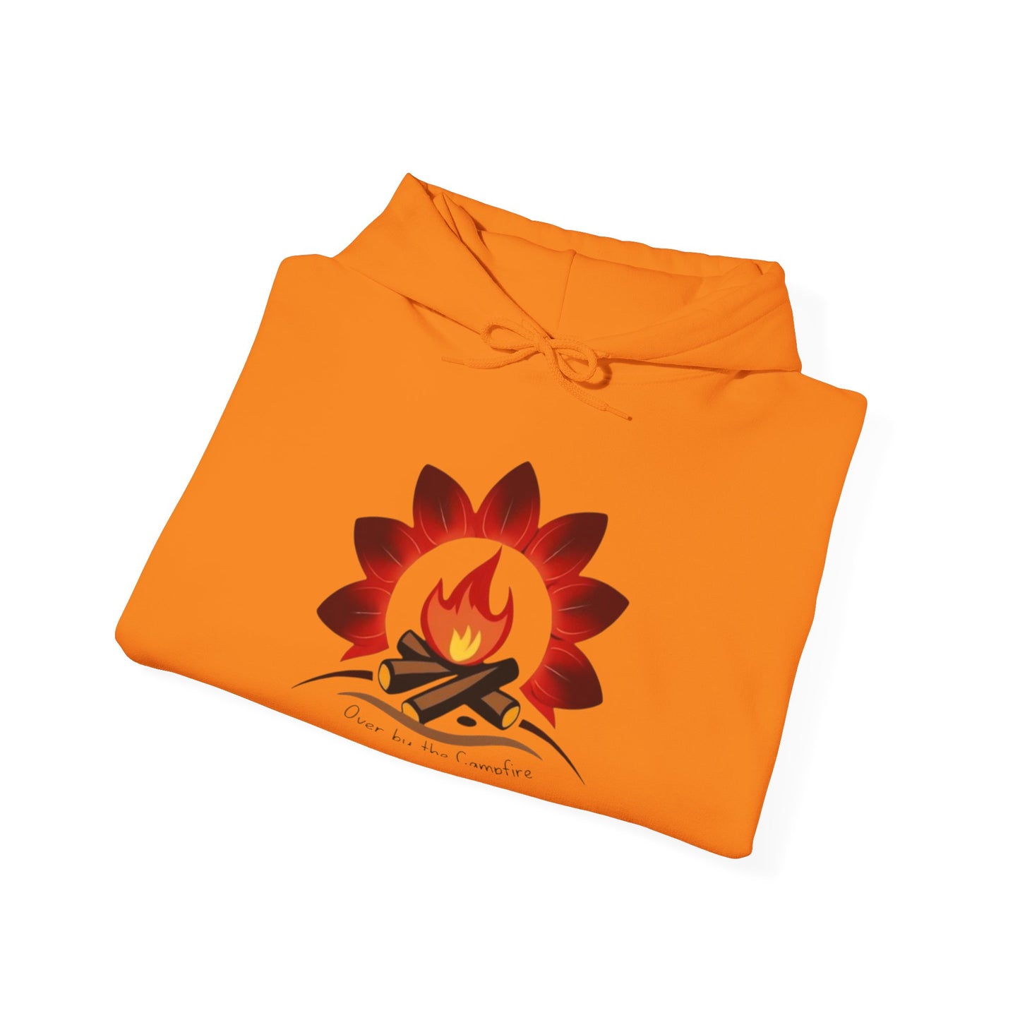 Over by the Campfire- Cozy Unisex Heavy Blend™ Hooded Sweatshirt with Festive Graphic
