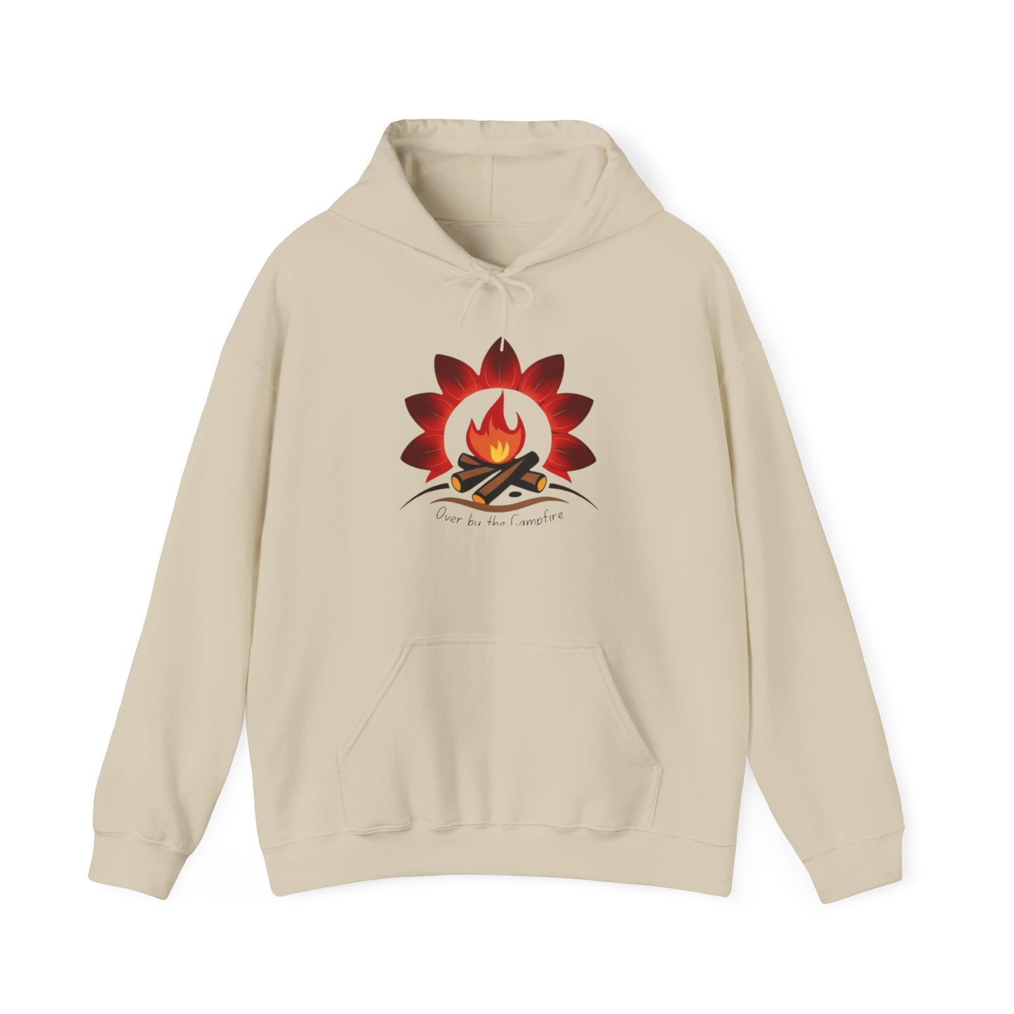 Over by the Campfire- Cozy Unisex Heavy Blend™ Hooded Sweatshirt with Festive Graphic